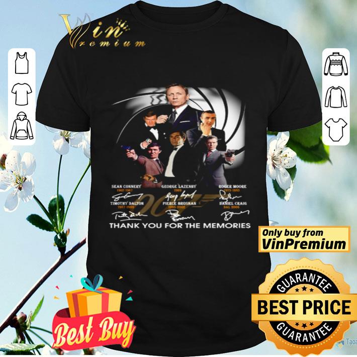 James Bond 007 Sean Connery George Lazenby Roger Moore Thank You For The Memories Signatures shirt