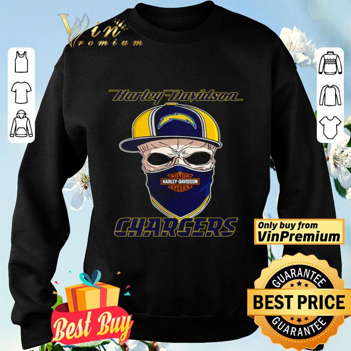 Los Angeles Chargers skull wearing Harley-Davidson Cycles mask shirt Los Angeles Chargers skull wearing Harley-Davidson Cycles mask shirt