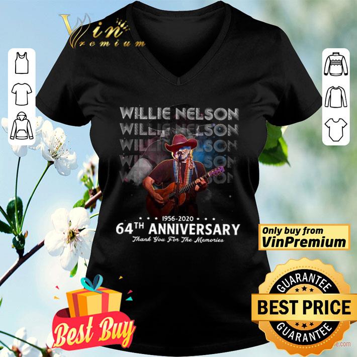 Willie nelson 64th anniversary 1956 2020 thank you for the memories stars shirt