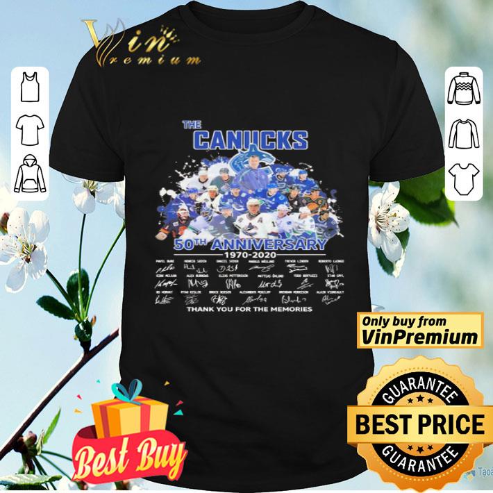 The Canucks 52th anniversary 1970 2020 thank you for the memories signatures shirt