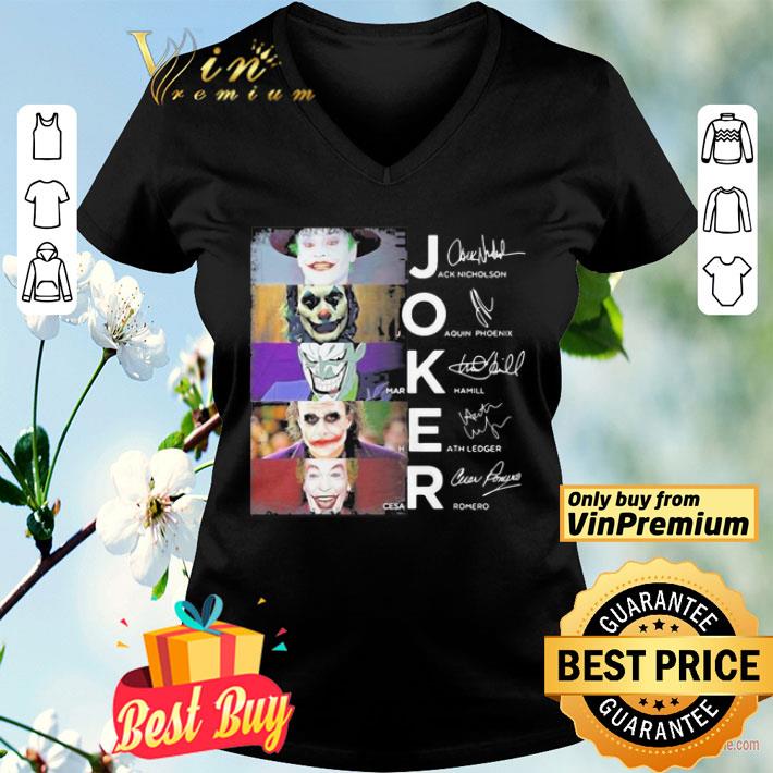 Joker jack nicholson joaquin phoenix mark hamill heath ledger cesar romero signatures shirt