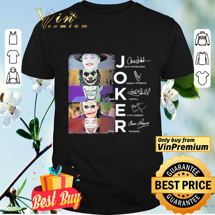 Joker jack nicholson joaquin phoenix mark hamill heath ledger cesar romero signatures shirt