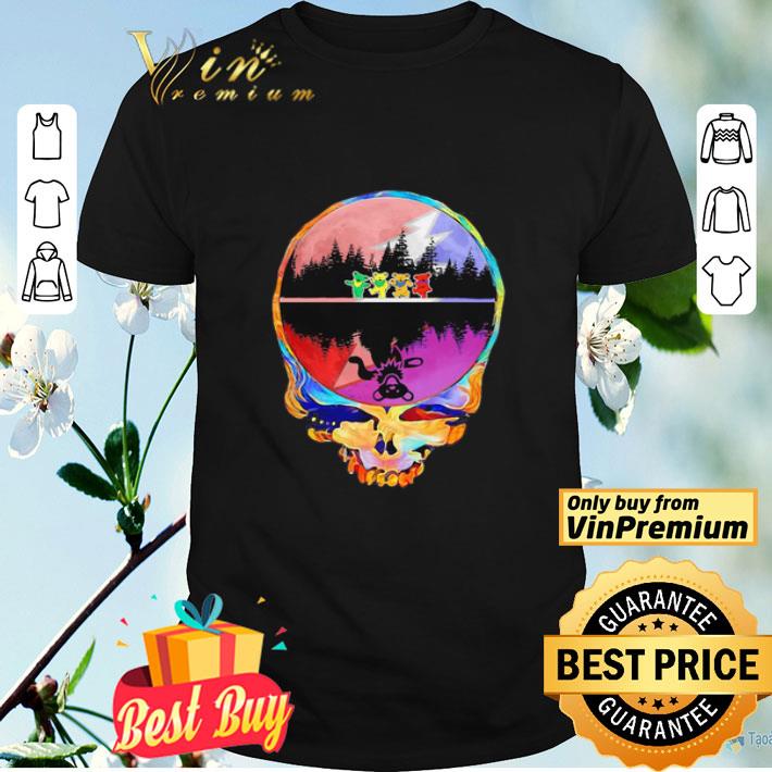 Skull hippie bear water reflection shirt