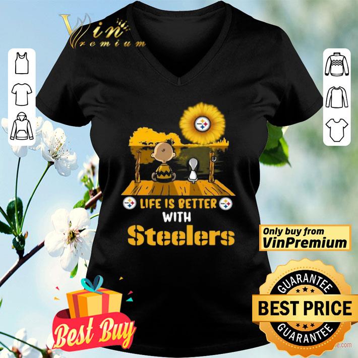 Peanuts Snoopy and Charlie Brown life is better with Steelers shirt