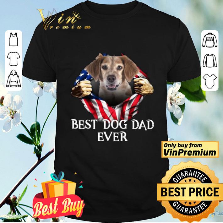 Blood Inside Me Brittany Dog American Flag Best Dog Dad Ever shirt