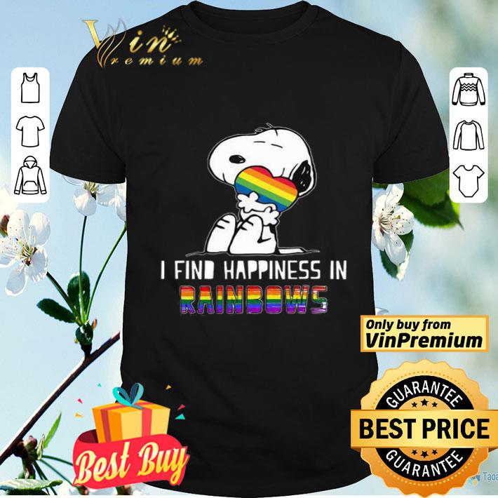 Snoopy LGBT I find happiness in rainbows shirt