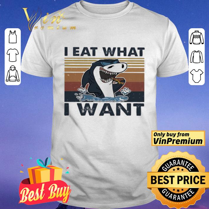 Shark i eat what i want pizza vintage shirt