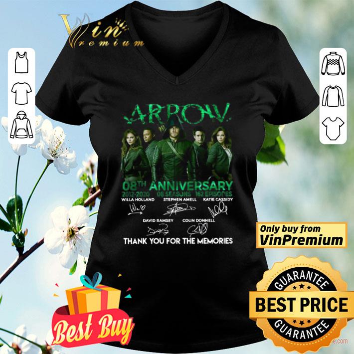 Arrow 08th Anniversary 2012 2020 08 Seasons 162 Episodes Thank You For The Memories Signatures shirt