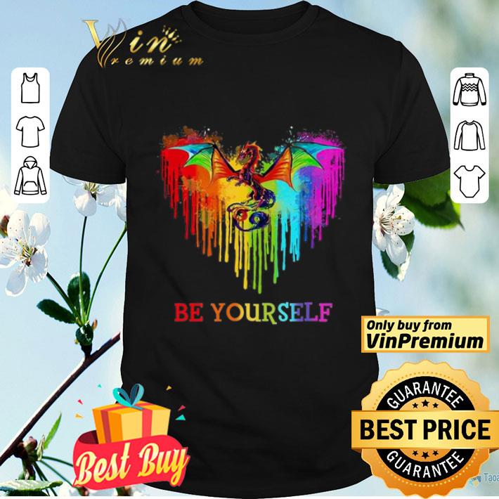 Dragon Heart Watercolor Be Yourself LGBT shirt