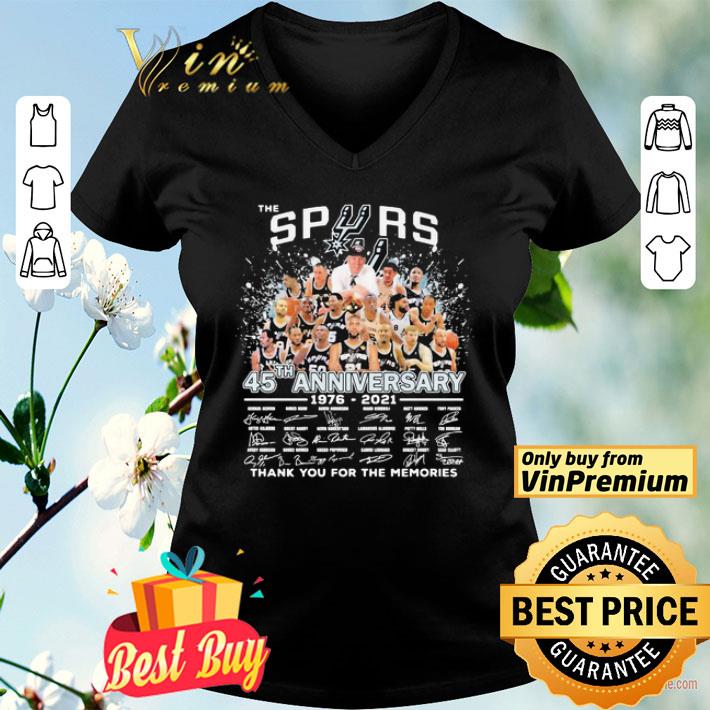 The san antonio spurs basketball team 45th anniversary 1976 2021 thank you for the memories signatures shirt