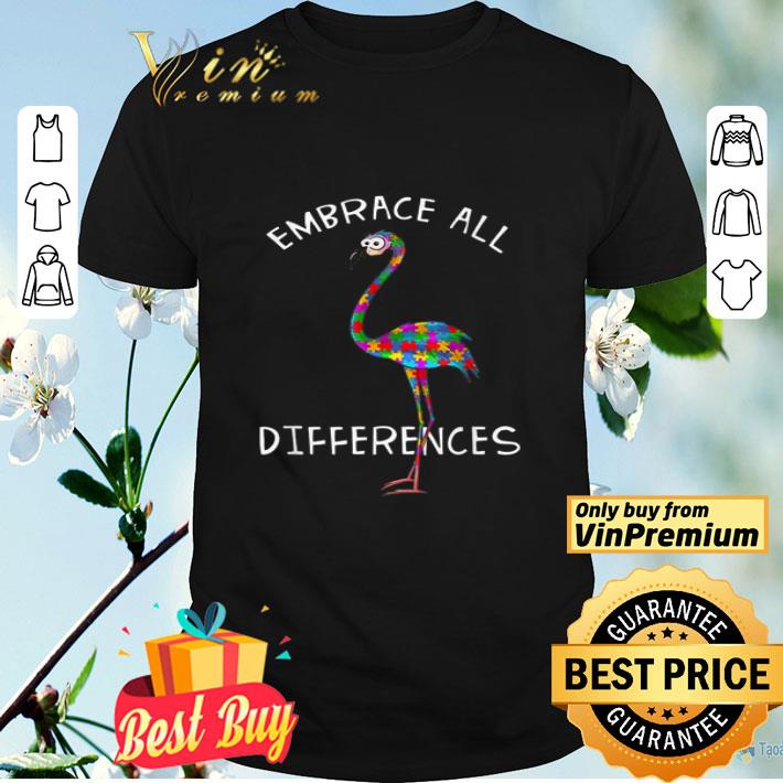 Embrace All Differences Puzzle Flamingo Autism shirt