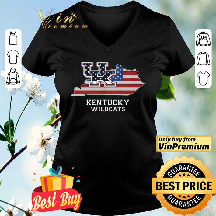 Map Kentucky Wildcats American Flag 4th Of July Independence Day shirt