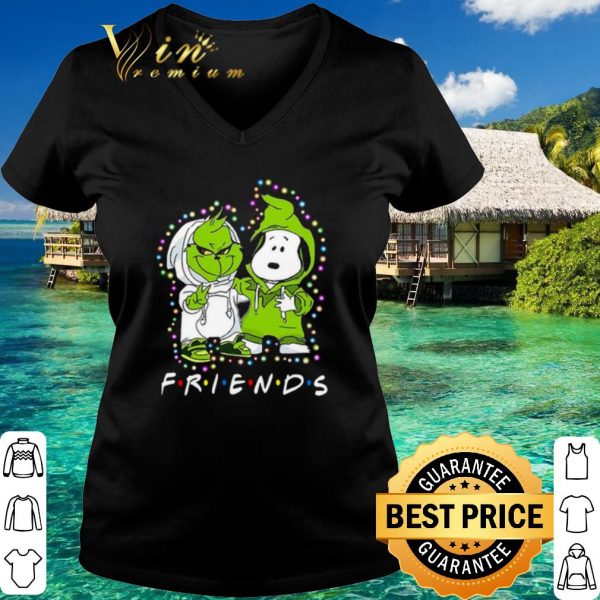 Official Friend Baby Grinch and Snoopy Christmas Light shirt 3