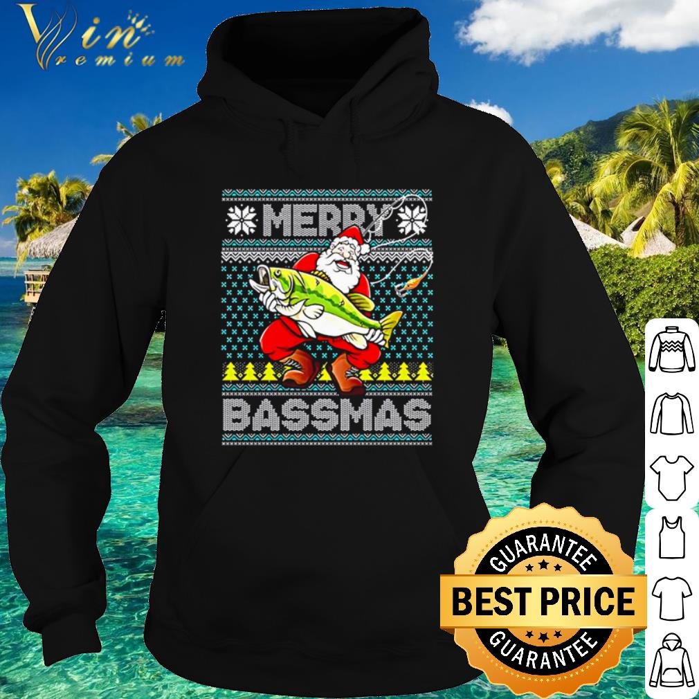 Official Merry Bassmas Santa hugs the fish Christmas shirt 9 Official Merry Bassmas Santa hugs the fish Christmas shirt