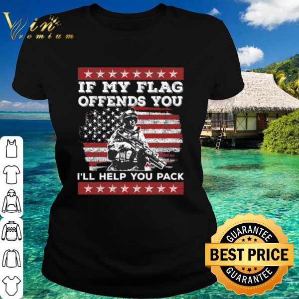 Veteran American If my flag offends you i'll help you pack shirt 2