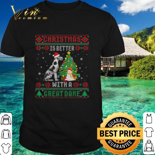 Top Dalmatian Christmas is better with a great dane shirt 1