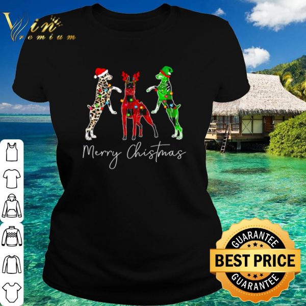 Official Leopard Doberman Pinscher merry Christmas shirt 2