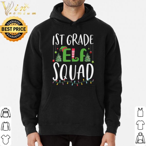 1st Grade Elf Squad tree light christmas shirt 3