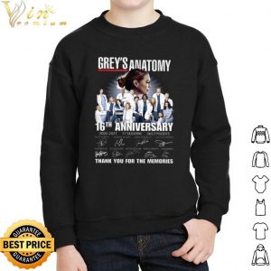 Grey's Anatomy 16th anniversary thank you for the memories Signature shirt 4