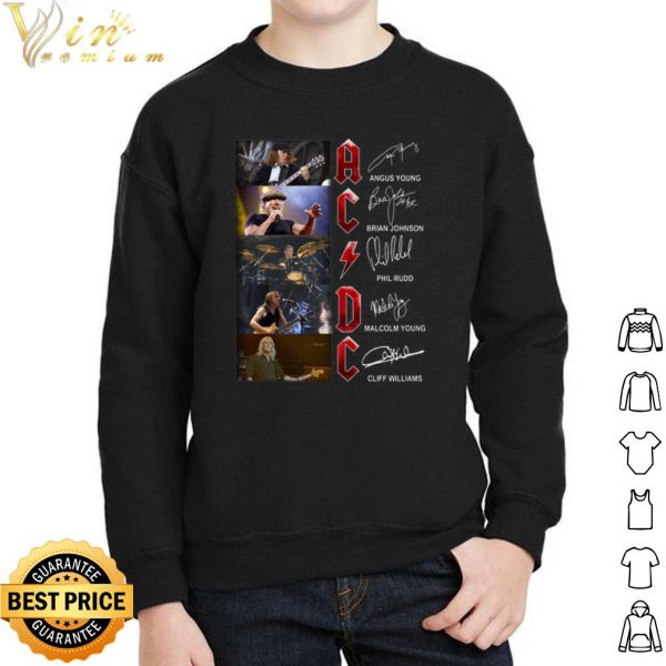 ACDC Signature Angus Young Brian Johnson Malcolm Young Cliff Williams shirt 2