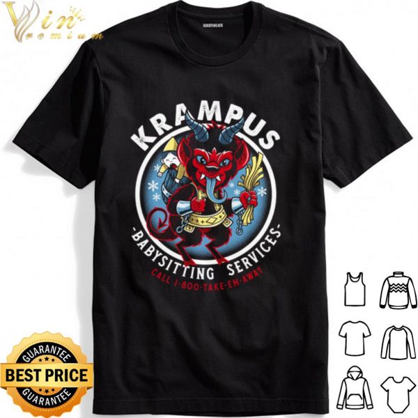 Krampus babysitting services vintage shirt 1