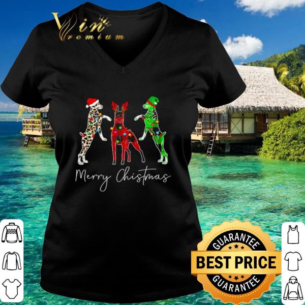 Official Leopard Doberman Pinscher merry Christmas shirt 3