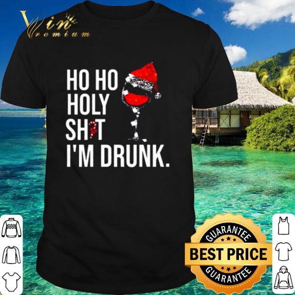 Official wine hat santa ho ho holy shit I'm drunk Christmas shirt 1