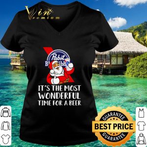 Best Santa Pabst Blue Ribbon it's the most wonderful time for a beer shirt 5