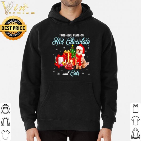 This girl runs on hot chocolate and cats Christmas shirt 3