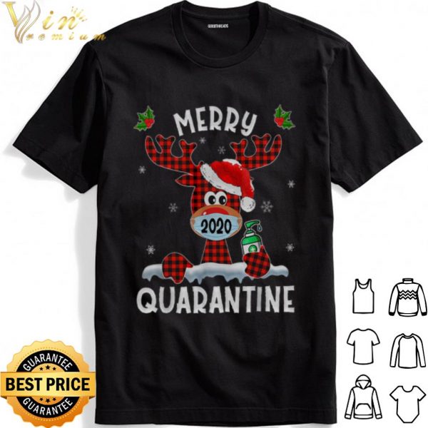 Reindeer Face Mask Merry Quarantine 2020 Christmas shirt 1