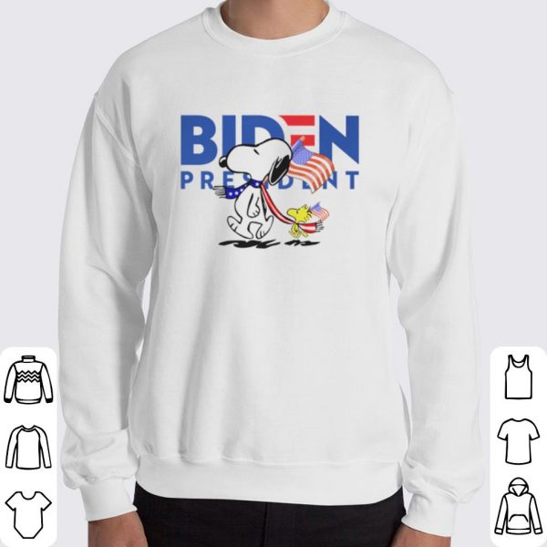 Snoopy and Woodstock vote Biden President American flag shirt 3