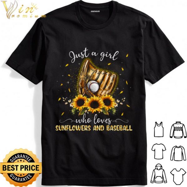 Just a girl who loves Sunflowers and Baseball shirt 1