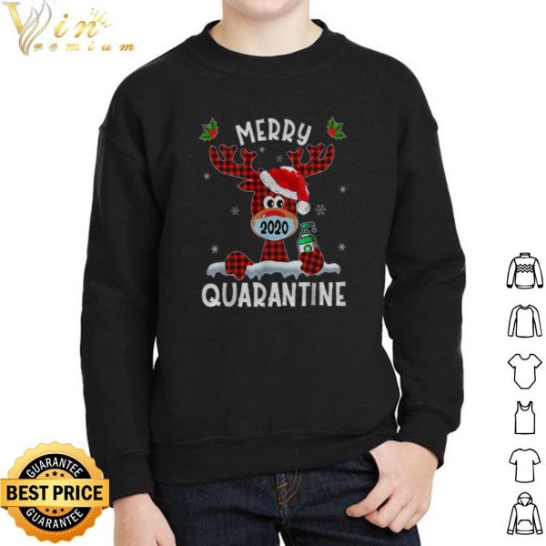 Reindeer Face Mask Merry Quarantine 2020 Christmas shirt 2