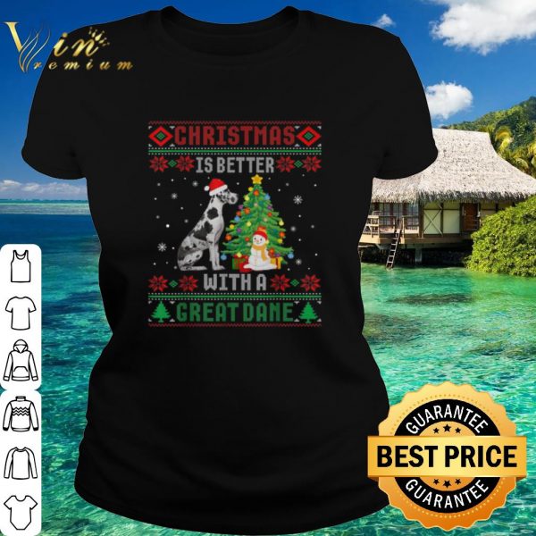 Top Dalmatian Christmas is better with a great dane shirt 2