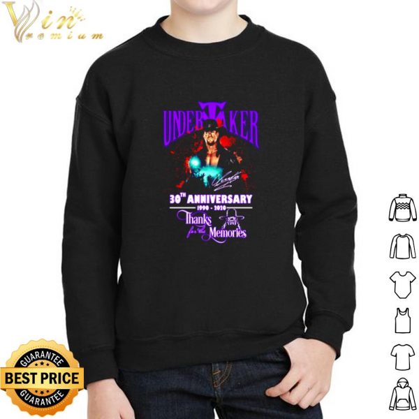 Undertaker 30th Anniversary 1990 2020 thank for the memories signature shirt 2
