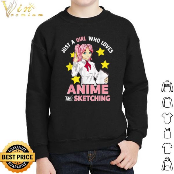 Just A Girl Who Loves Anime and Sketching shirt 2