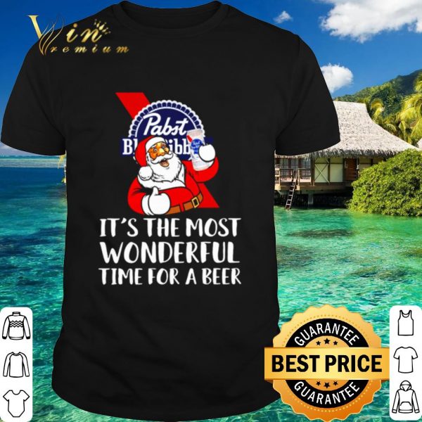 Best Santa Pabst Blue Ribbon it's the most wonderful time for a beer shirt 1