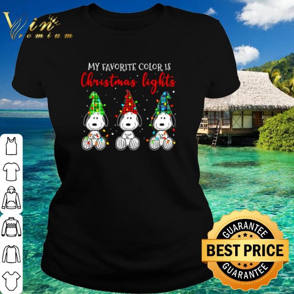 Official Snoopy my favorite color is Christmas lights shirt 2