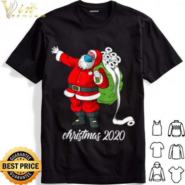 Santa Claus Face Mask Bag Toilet Paper Christmas 2020 shirt 1