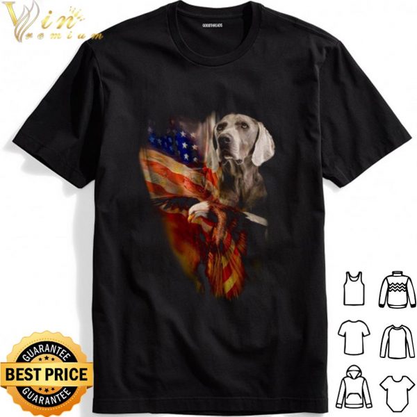 Weimaraner Eagle Bird American Flag shirt 1