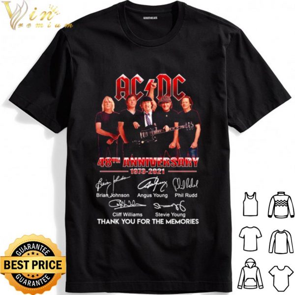 ACDC 48th Anniversary 1973 2021 thank you for the memories signature shirt 1