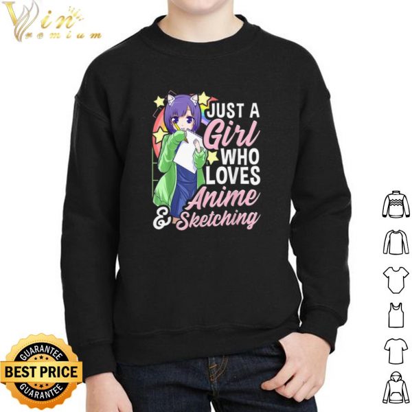 Anime Girl Just A Girl Who Loves Anime and Sketching shirt 2