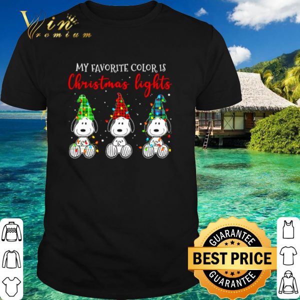 Official Snoopy my favorite color is Christmas lights shirt 1