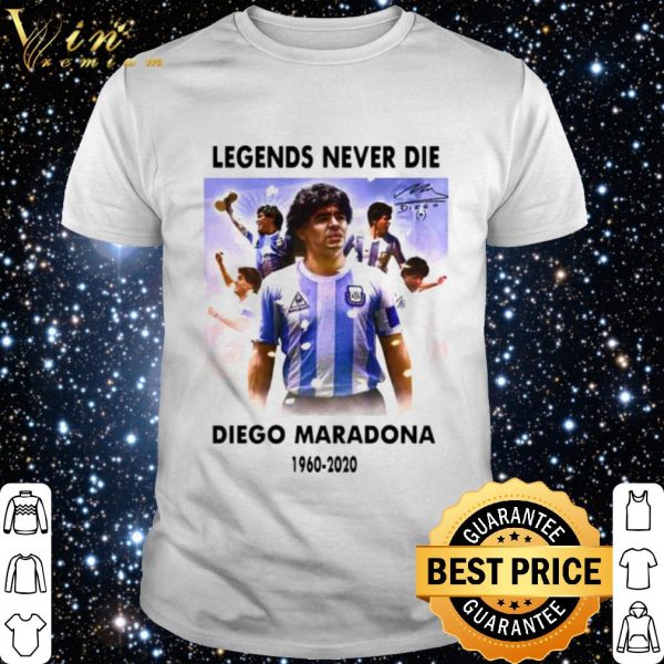 Diego Maradona Argentina Football Legend Never Die Rest In Peace shirt 1