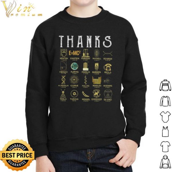 Thank you scientists Newton Einstein Faraday Maxwell shirt 2