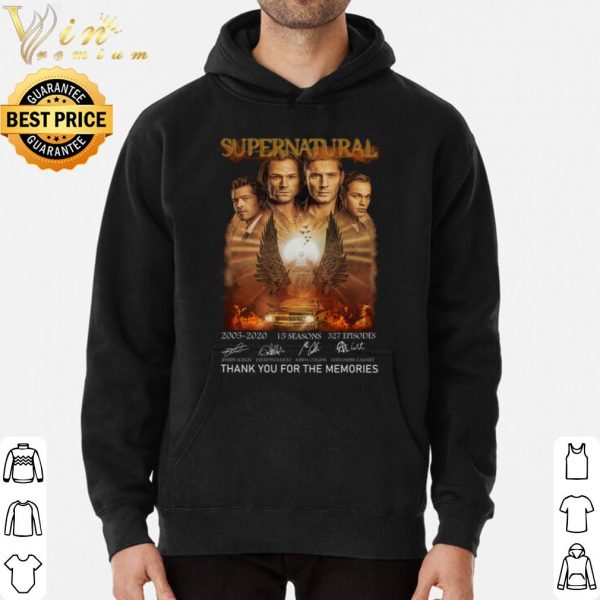 Supernatural 15 Seasons 327 Episodes Thank you for the memories shirt 3