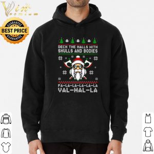 Santa viking deck the halls with skulls and bodies Christmas shirt 5