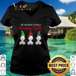 Official Snoopy my favorite color is Christmas lights shirt 5