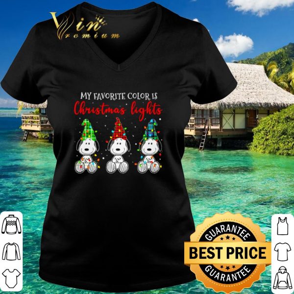 Official Snoopy my favorite color is Christmas lights shirt 3