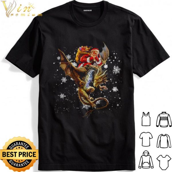 Santa riding dragon Christmas shirt 1
